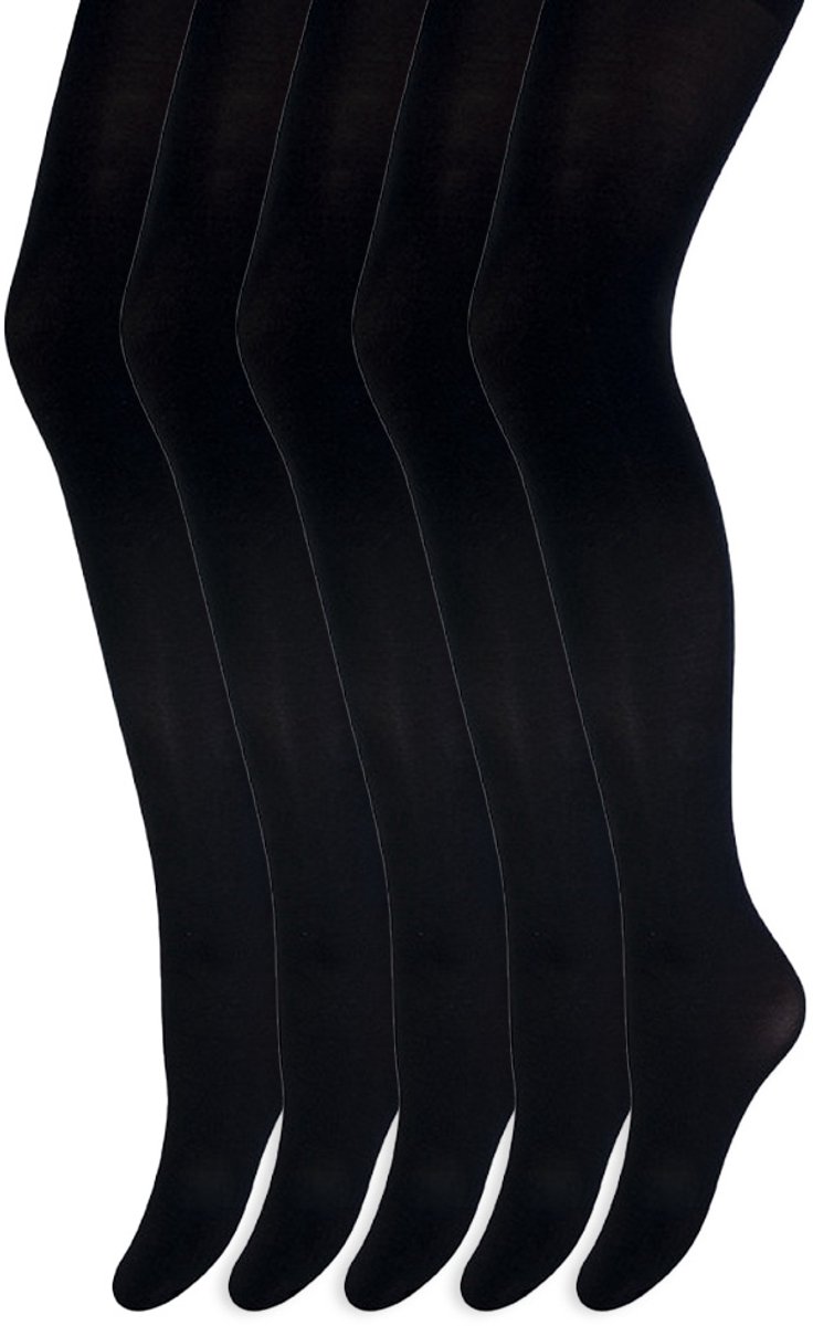 Meisjes panty's | 100 denier | Merk: Yellow Moon | Maat: 98 t/m 176 | Kleur: Zwart | 5 Paar (6153608334313)