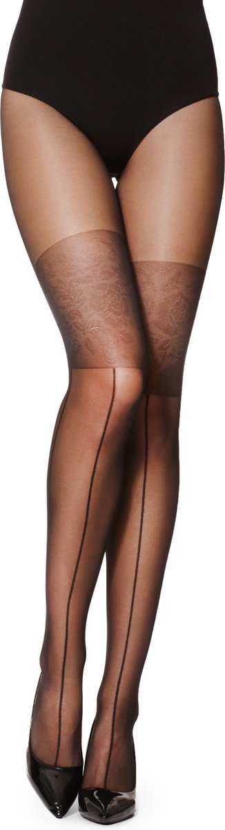Merry Style Dames Panty - 20 DEN - Halsterloos - Polyamide - MS-GI-1106 - Zwart - L (4061692474964)