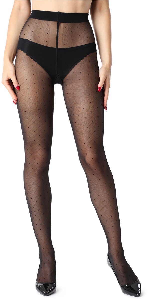 Merry Style Dames Panty - 40 DEN - Halsterloos - Polyamide - Zwart - S - MS-GI-Afina40 (4061692618139)