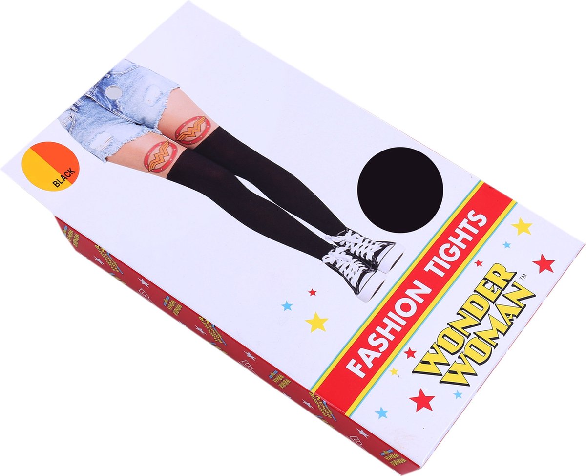 WONDER WOMAN zwart-witte panty (5906599680249)