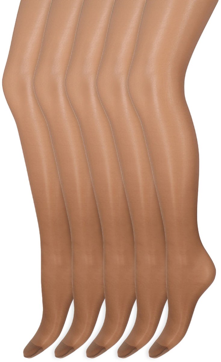 Zijdeglans Panty | Transparant van teen tot taille | 15 Denier | Merk: Marianne | Maat: S t/m XXXL | Kleur: Lyon | 5 Paar (6153606340392)