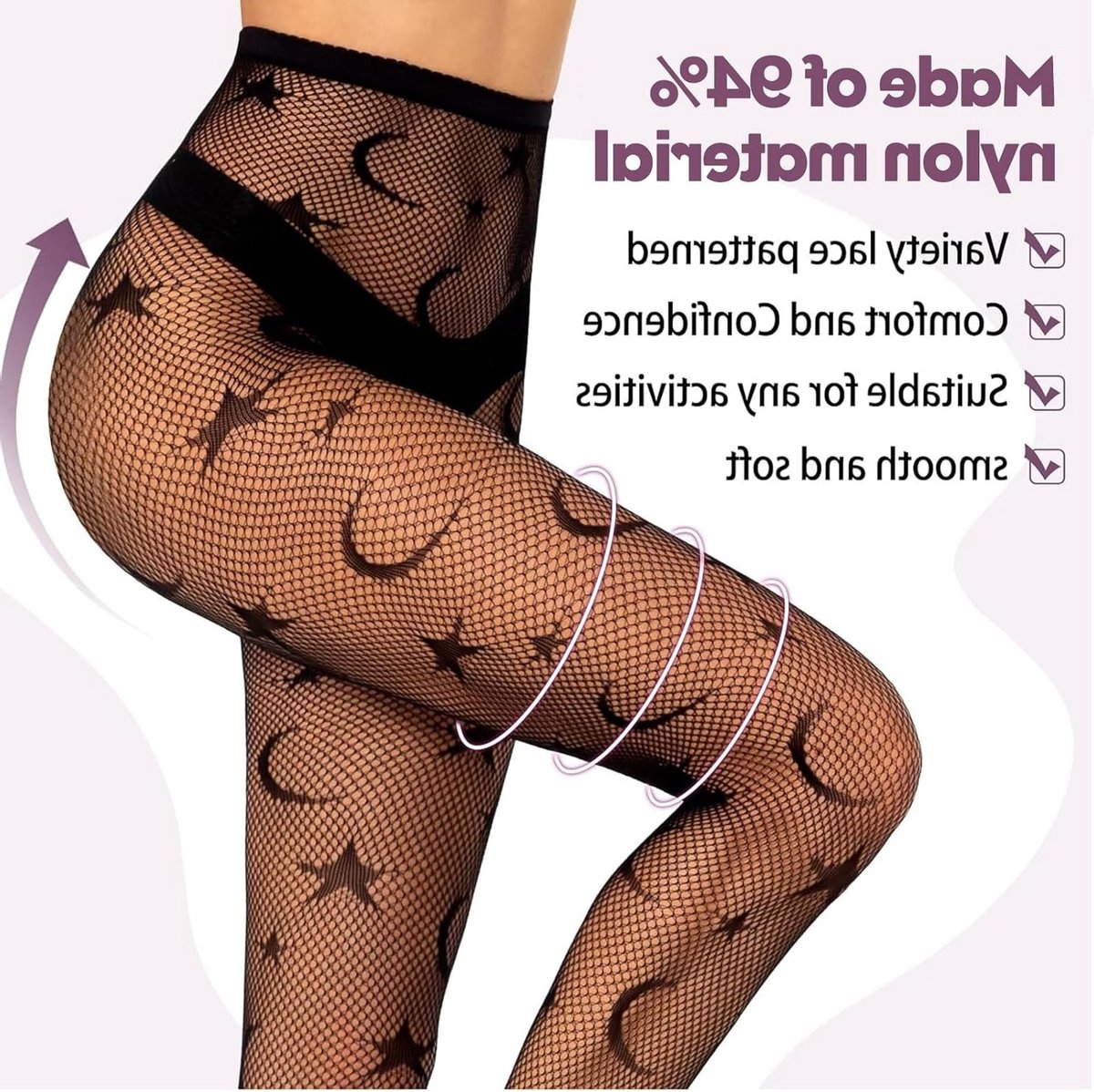3 Paar Vrouwen Visnet Panty's met Diverse Patronen - Sexy Gothic Stockings voor Halloween en Feestjes (2241630429269)