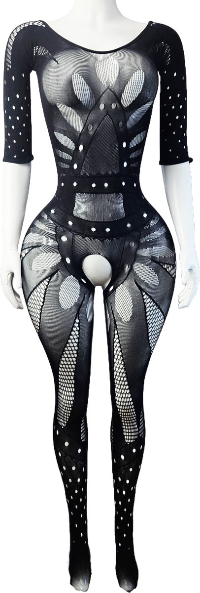 BamBella ® - Panty pak -Onesize - body suit - Dames - Onesize - Erotische jumpsuit van kant lingerie zwart (8721017929291)