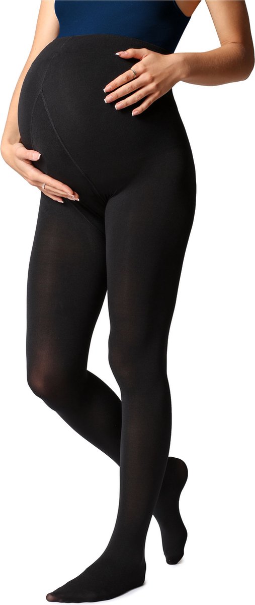 Be Mammy Dames Panty - Zwangerschapspanty - 100 DEN - Medium gloss - Polyamide - BE-GI-1120 - Zwart - L (4061692539595)