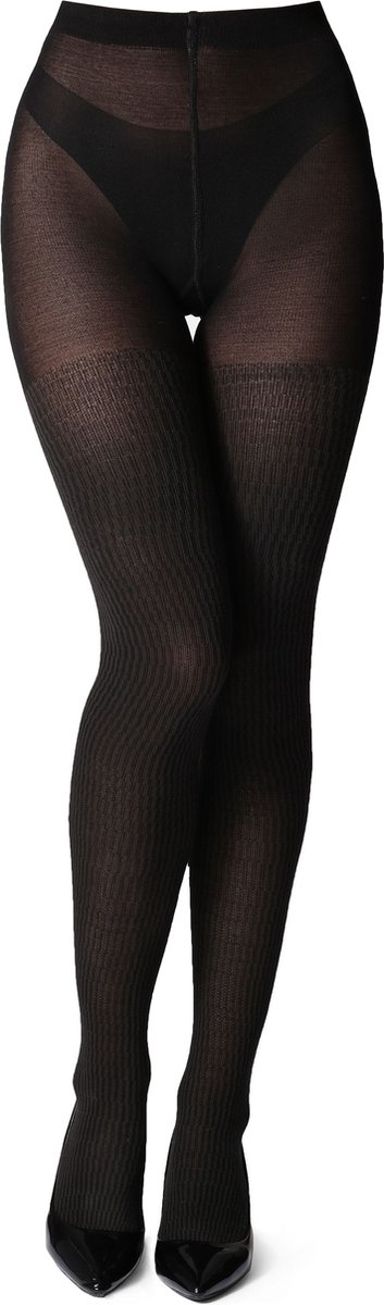 Bellivalini Dames Panty - 100 DEN - Halsterloos - Katoen - BLV-GI-1115 - Grafiet - S (4061692538505)