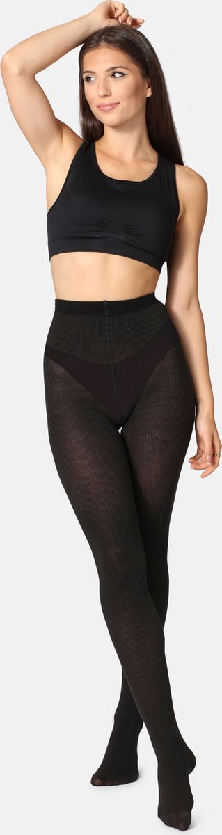 Bellivalini Dames Panty - 100 DEN - Medium gloss - Katoen - BLV-GI-1114 - Grafiet - M (4061692538277)
