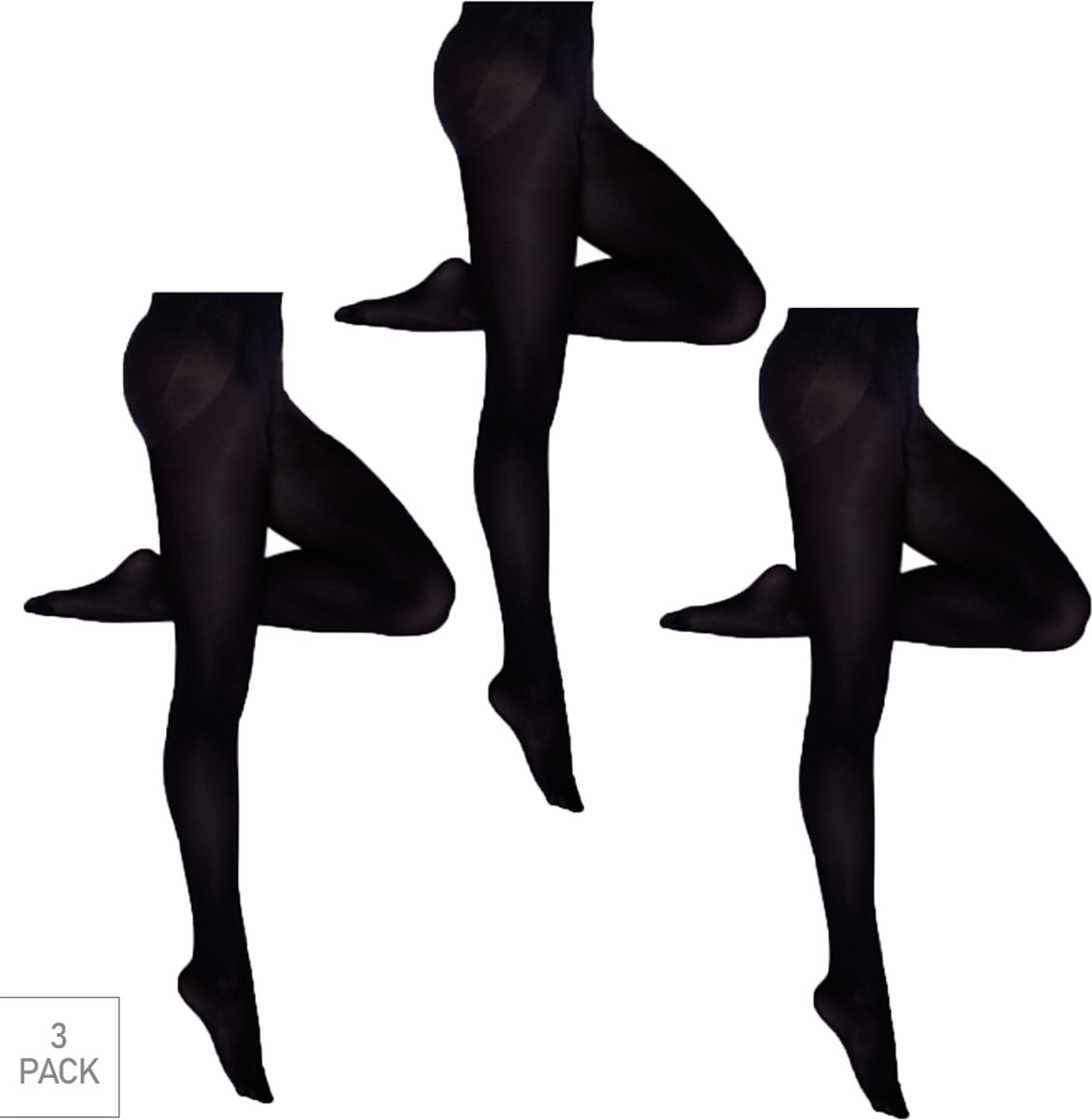 Boru Bamboo - 3-Pack - Panty 80 Denier - Bamboe - Antibacterieel - Thermo Control - Dames - zwart - S/M - 2336 (8720257536009)