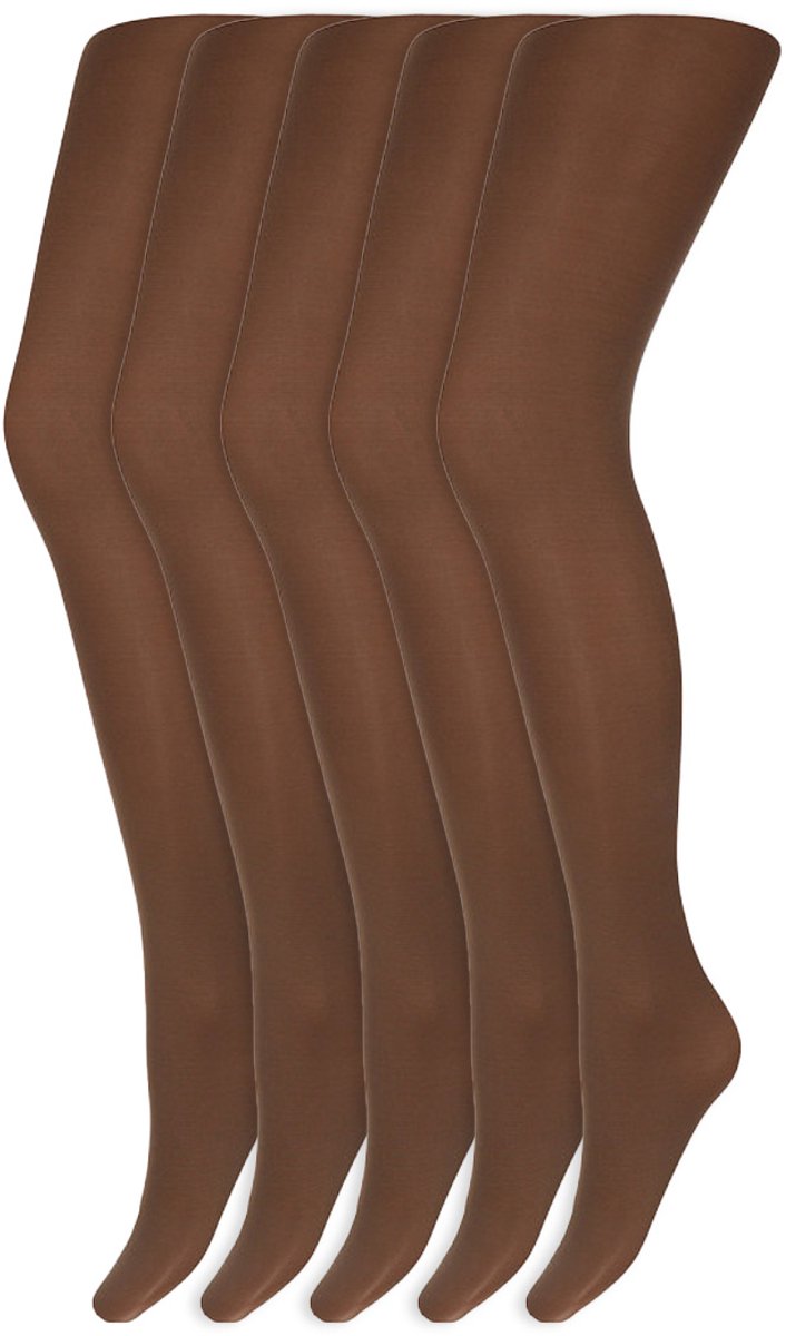 Gekleurde panty's | Micro | 60 Denier | Merk: Marianne | Maat: S t/m XXL | Kleur: Bruin | 5 Paar (6153607940911)