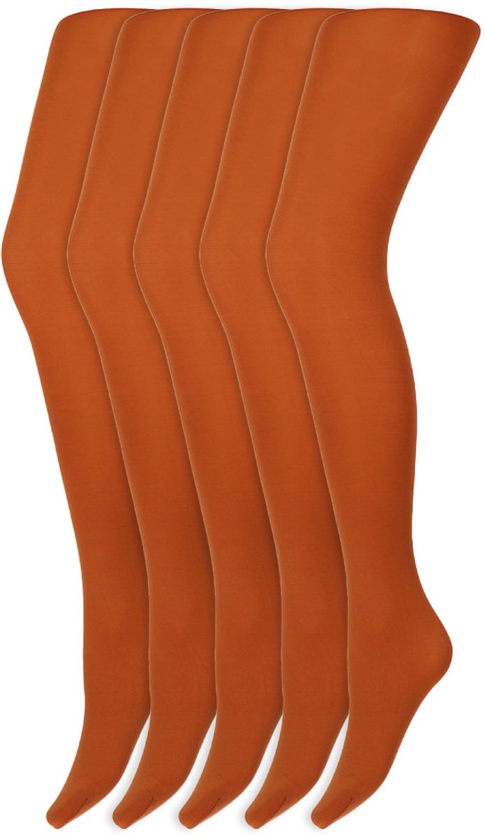 Gekleurde panty's | Micro | 60 Denier | Merk: Marianne | Maat: S t/m XXL | Kleur: Cognac | 5 Paar (6153607576561)