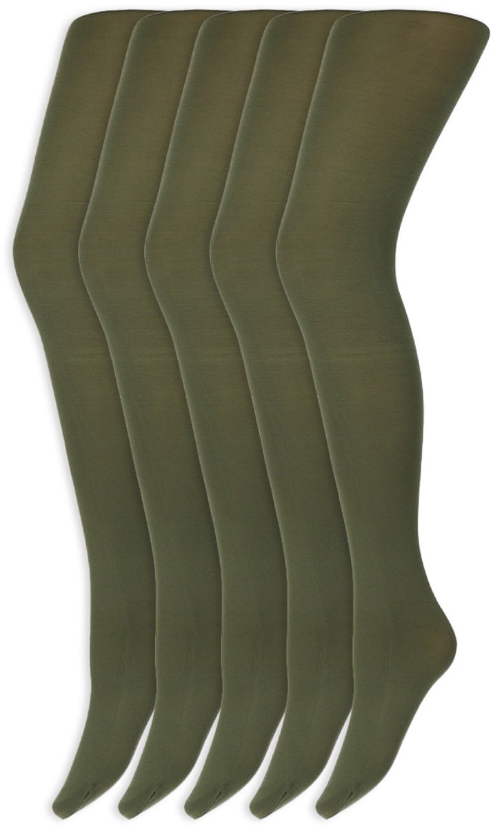 Gekleurde panty's | Micro | 60 Denier | Merk: Marianne | Maat: S t/m XXL | Kleur: Leger groen | 5 Paar (6153632767781)