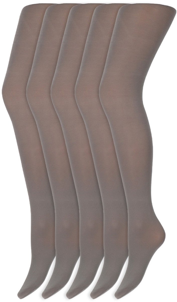 Gekleurde panty's | Micro | 60 Denier | Merk: Marianne | Maat: S t/m XXL | Kleur: Zilver grijs | 5 Paar (6153637889822)