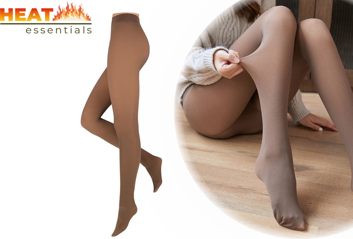 Heat Essentials - Fleece Panty - Skin Nude - Maat XXL - Thermo Panty Huidskleur - Anti ladder - Fleece Legging Dames (8721055485568)