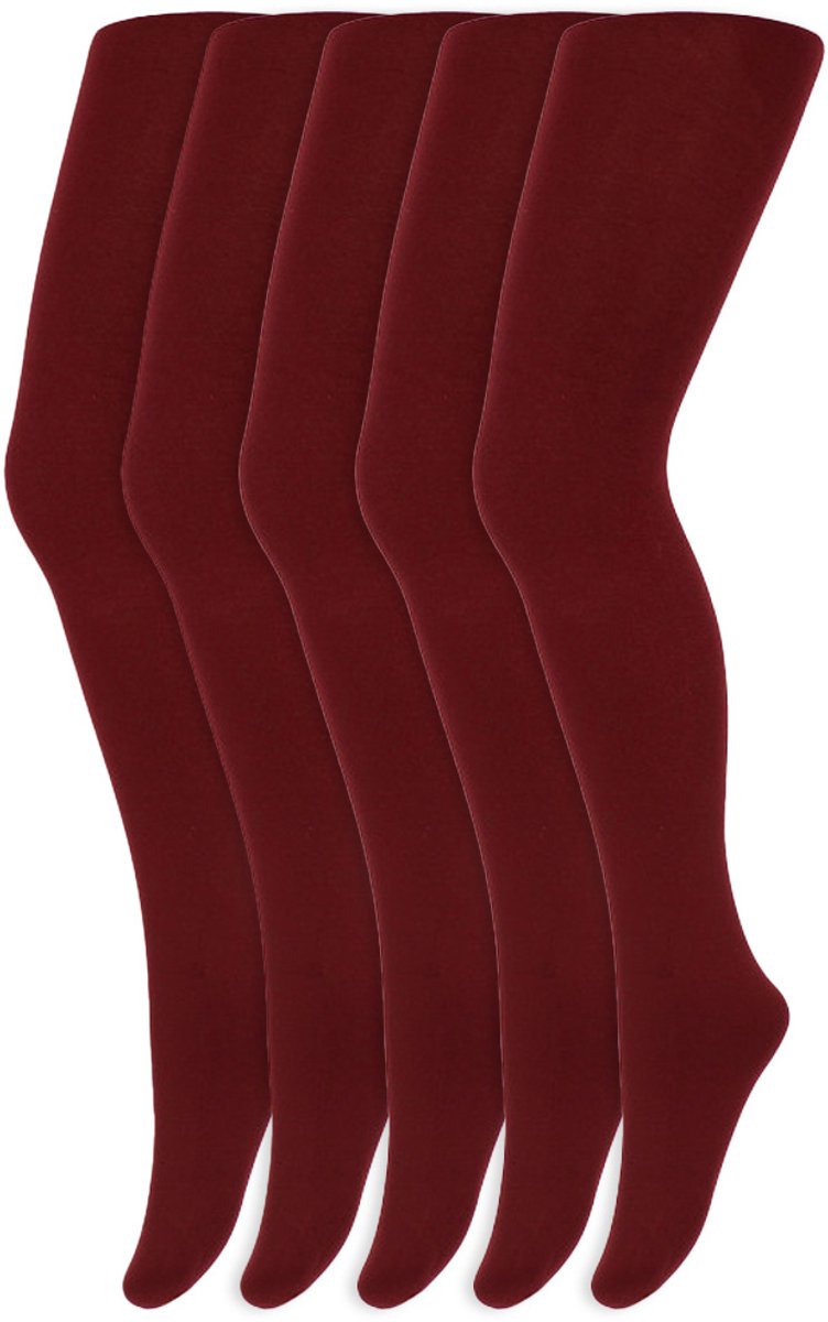 Meisjes panty's | 100 denier | Merk: Yellow Moon | Maat: 98 t/m 176 | Kleur: Rood | 5 Paar (6153843462413)