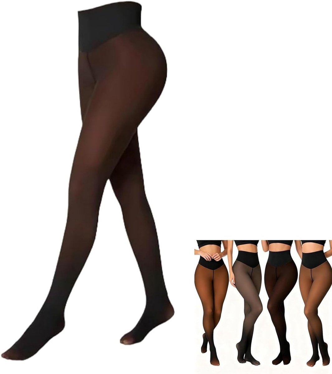 Naadloze Fleece Voerde Panty voor Vrouwen - Thermische Leggings met Buikcontrole en Butt Lifting voor de Winter, Warme en Comfortabele Pantyhose (Deep, M/L) (2925906232462)