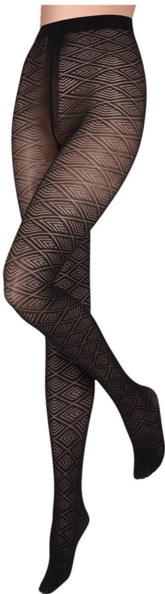 Panty met grafisch ruitpatroon S/M 40den (8720172178216)