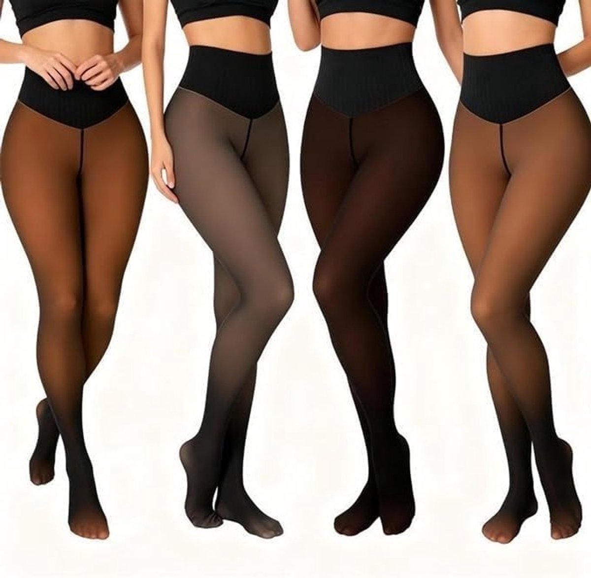 Warme Fleece Voerde Panty voor Vrouwen - Thermische Leggings met Buikcontrole en Butt Lifting Effect, Ideaal voor de Winter (3 Stuks, Licht, XS/S) (2341673931948)