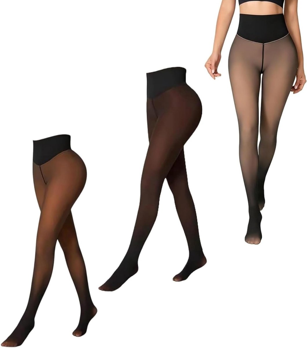 Warme Fleece Voerde Panty voor Vrouwen met Buikcontrole en Butt Lifting Effect, Ideaal voor de Winter (2926616964506)