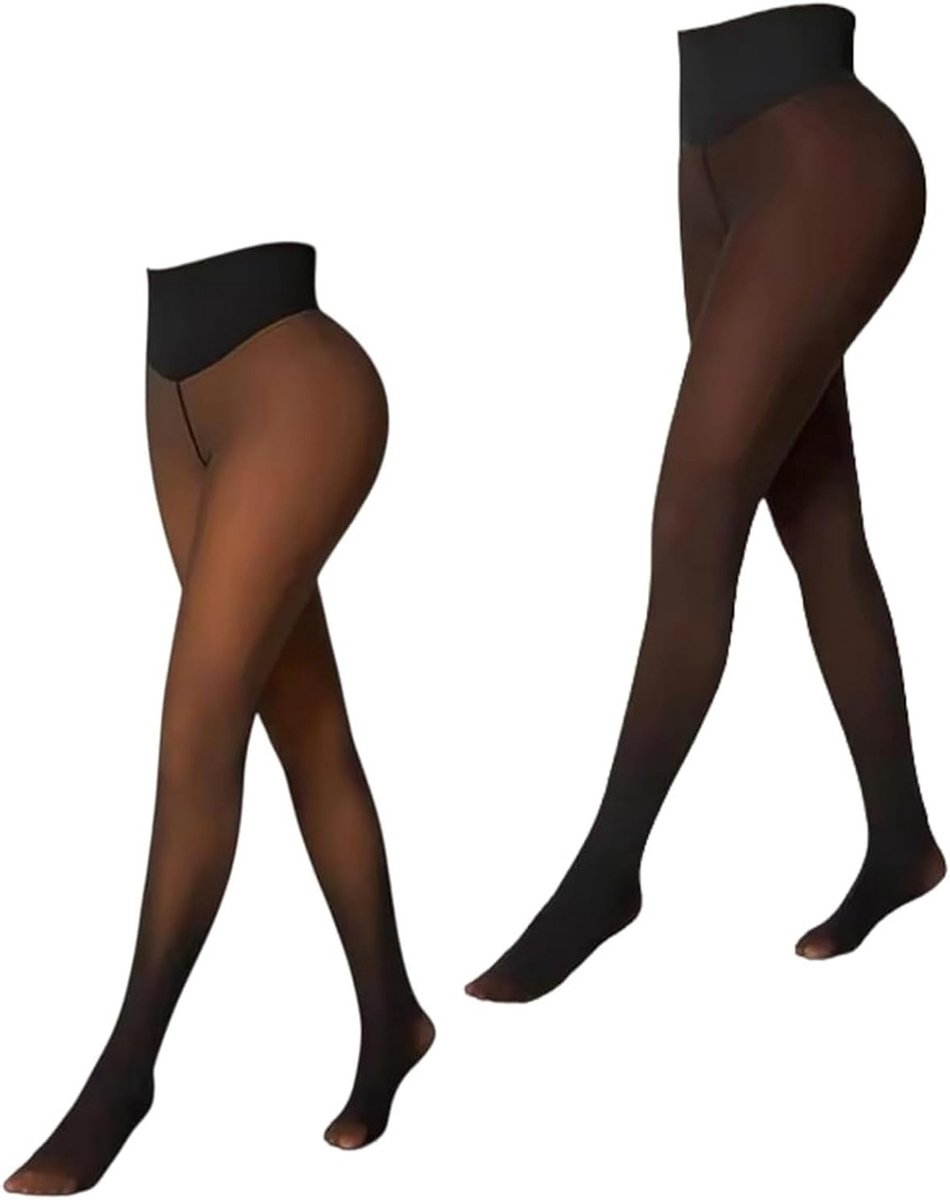 Warmtegevende Fleece Voerde Panty voor Vrouwen - Thermische Leggings met Buikcontrole en Butt Lifting voor de Winter (2925982129939)