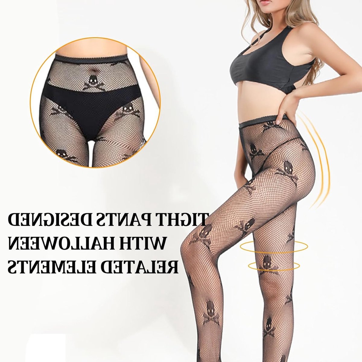 Zwarte Visnet Panty voor Vrouwen - Halloween Spider Motief, Donker Alternatief, Vintage Kostuum Accessoires, Carnaval, Festival, 40 Tall (2845212611891)