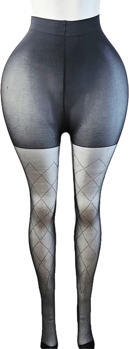 BamBella ® - Panty -Onesize - gaas maillot dunne pantys Dames - Onesize - lingerie van kant zwart (8721017931249)