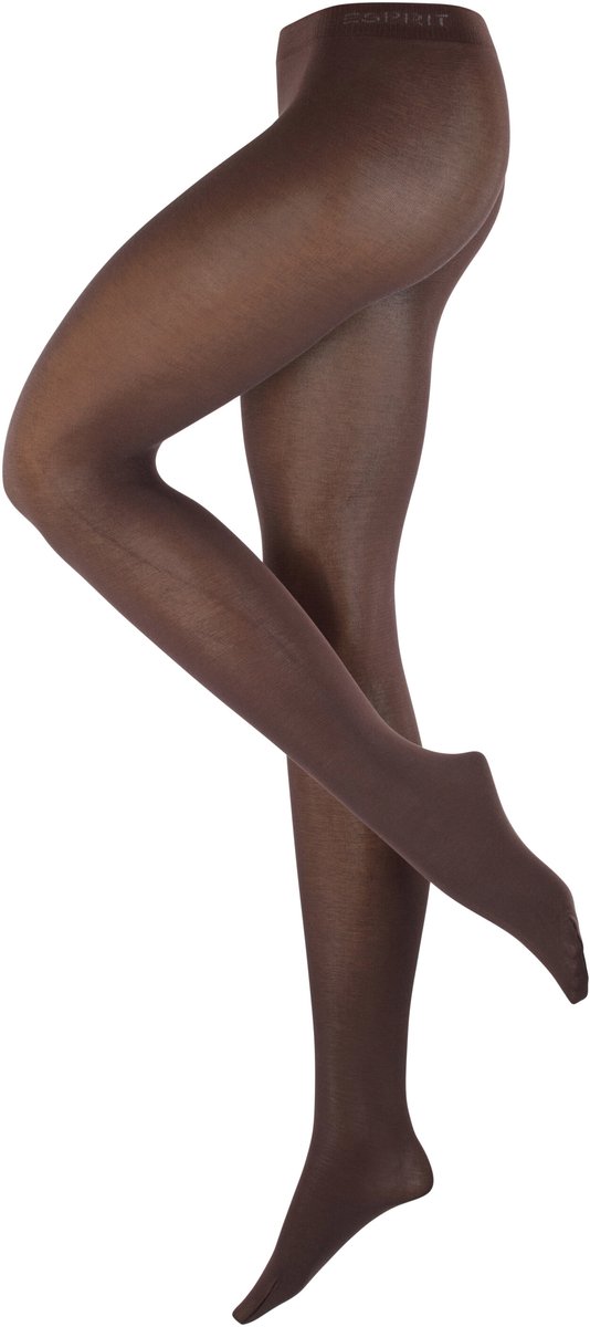 Esprit Cotton eenkleurig katoen panty dames bruin - maat 36-38 (4043873056756)
