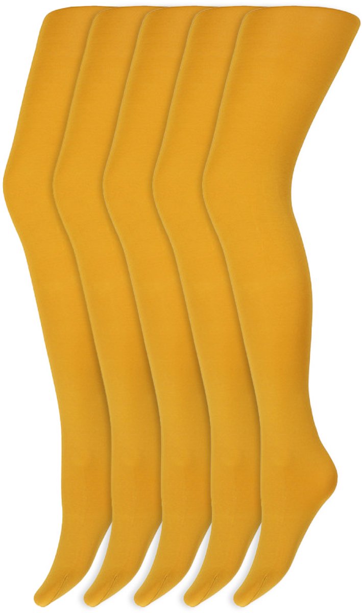 Gekleurde panty's | Micro | 60 Denier | Merk: Marianne | Maat: S t/m XXL | Kleur: Geel | 5 Paar (6153632995993)