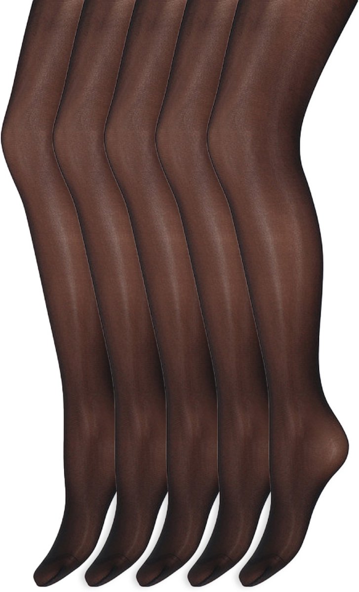 Glans panty | 35 Denier | Merk: Marianne | Maat: S t/m XXL | Kleur: Zwart | 5 Paar (6153843663674)