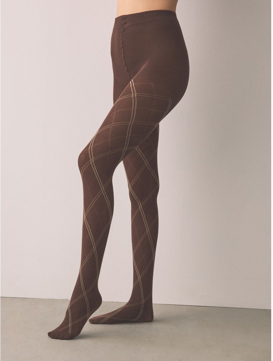 Next Thermische panty met warm gevoel en ruitpatroon (5063798801247)