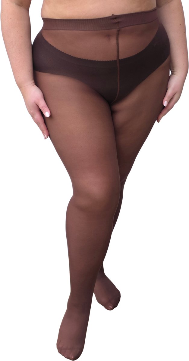 Panty 30 Den 44-46 donkerbruin grote maat Pamela Mann (5055419613926)