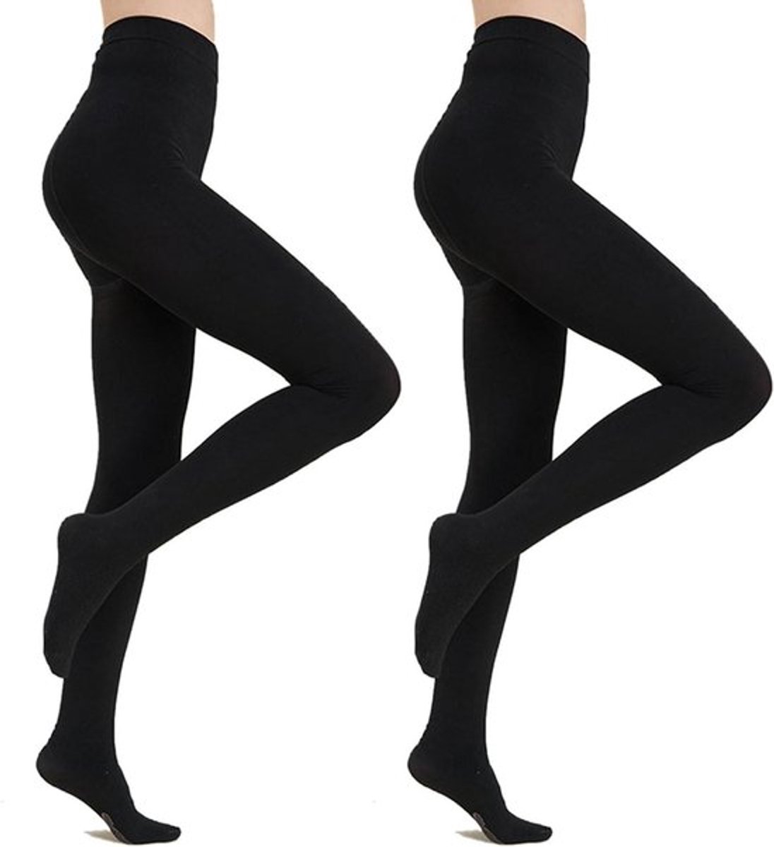 Vrouwen 80 denier ondoorzichtige panty met controle top en versterkte tenen - 2 stuks - zwart (5093941046775)
