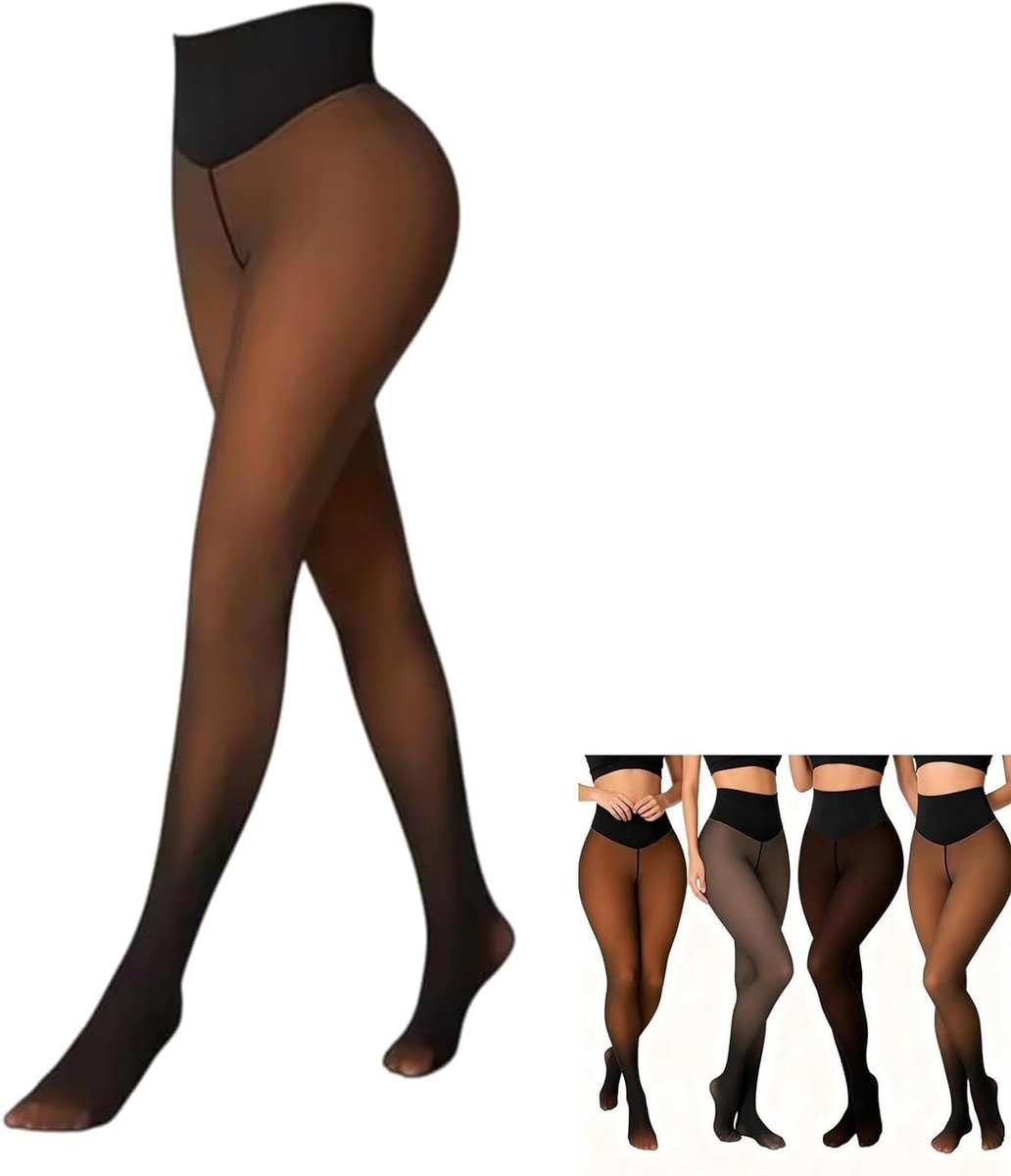 Warme Fleece Voerde Panty voor Vrouwen met Buikcontrole en Butt Lifting Effect, Ideaal voor de Winter, Comfortabele Thermische Leggings in Bronze (L/XL) (2624623611092)