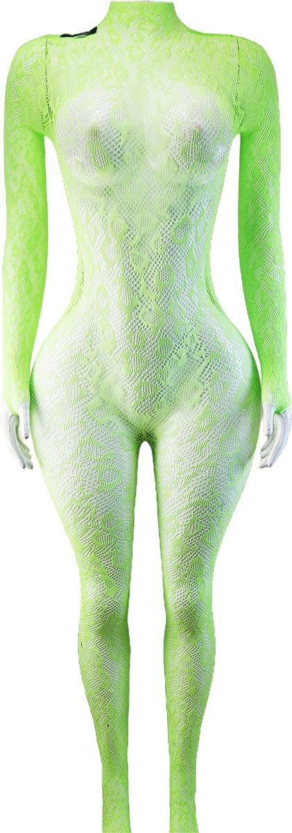 BamBella ® - Panty pak -Onesize - body suit - Dames - Onesize - Erotische jumpsuit van kant lingerie Groen (8721017928911)