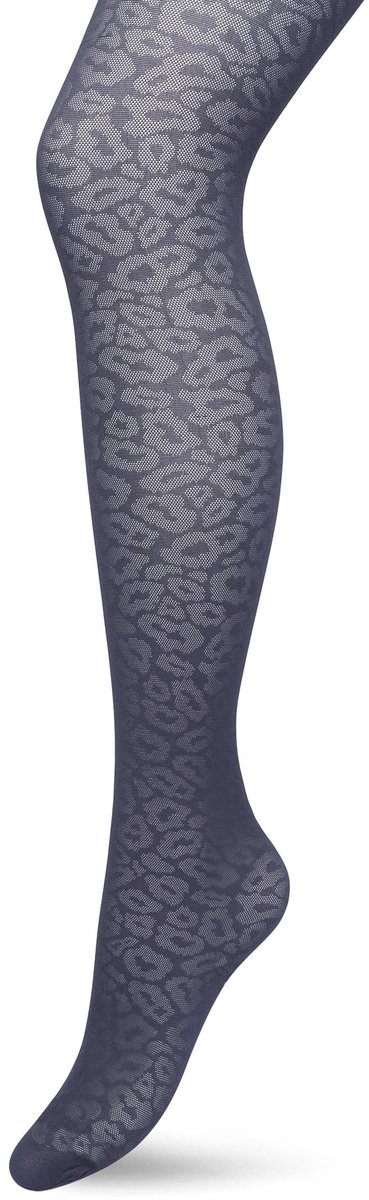 Bonnie Doon Dames Panterprint Panty 40 Denier Grijs maat S/M - Chique Panty - Leopard Dessin - Brede Boord - Comfort - Panter Print - Dieren Print - Panther Texture Tights - Feestelijk - Castlerock - BP211909.169 (8717394456468)