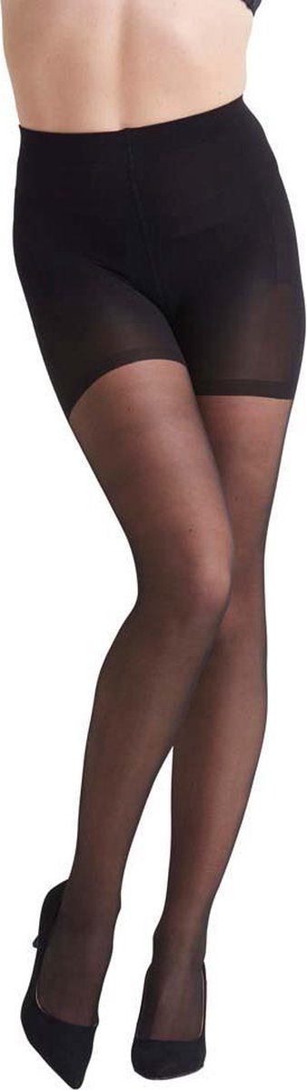 Corrigerende panty 15 denier met hoge tailleband kleur Black maat M (8718546446733)