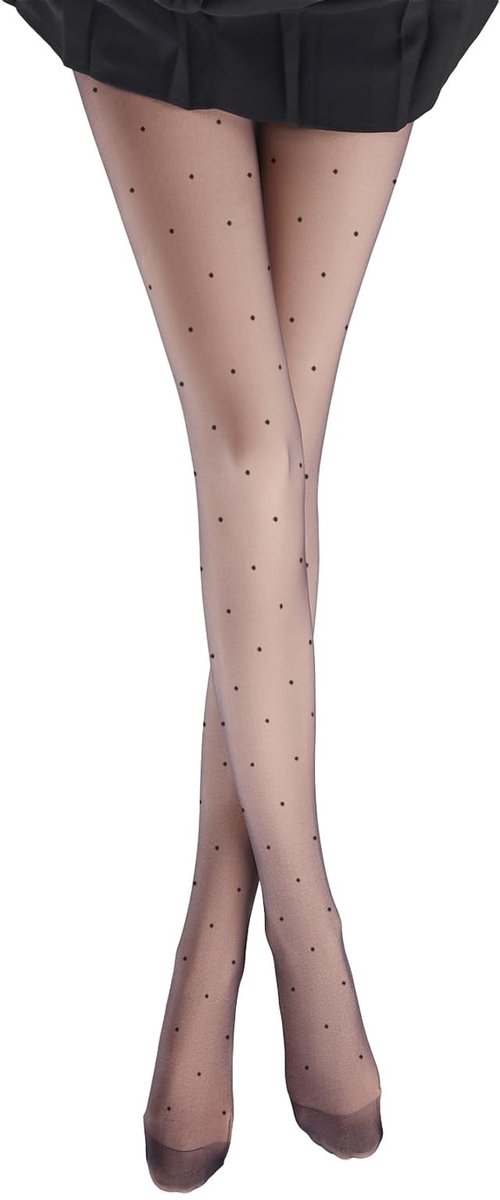Dailygoods- Panty 15 denier - Zwarte Panty - Gestippelde Panty - Dames Panty - Ademend - Comfortabele Pasvorm - Kousen (2885420208421)