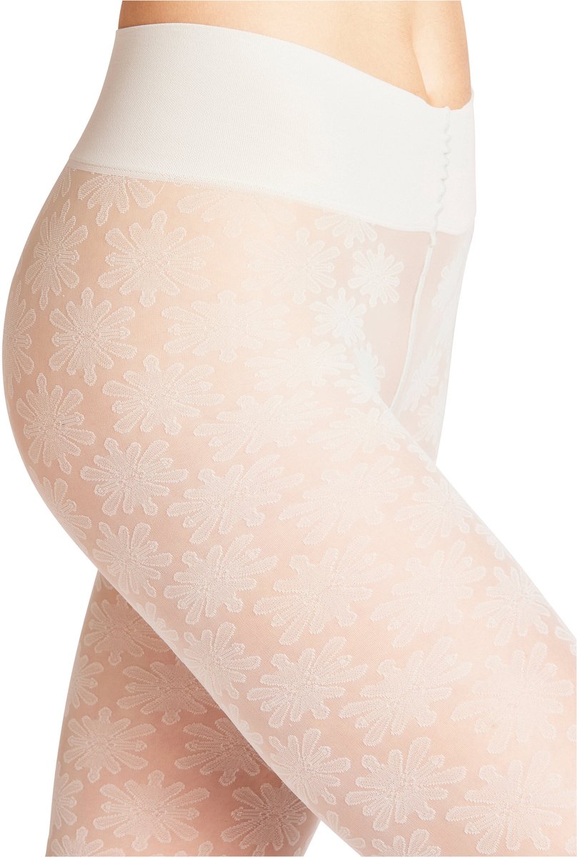 FALKE High Waist Crystal gedessineerd materiaal halfdoorzichtig 20 DEN panty dames grijs - maat L (4043875199383)
