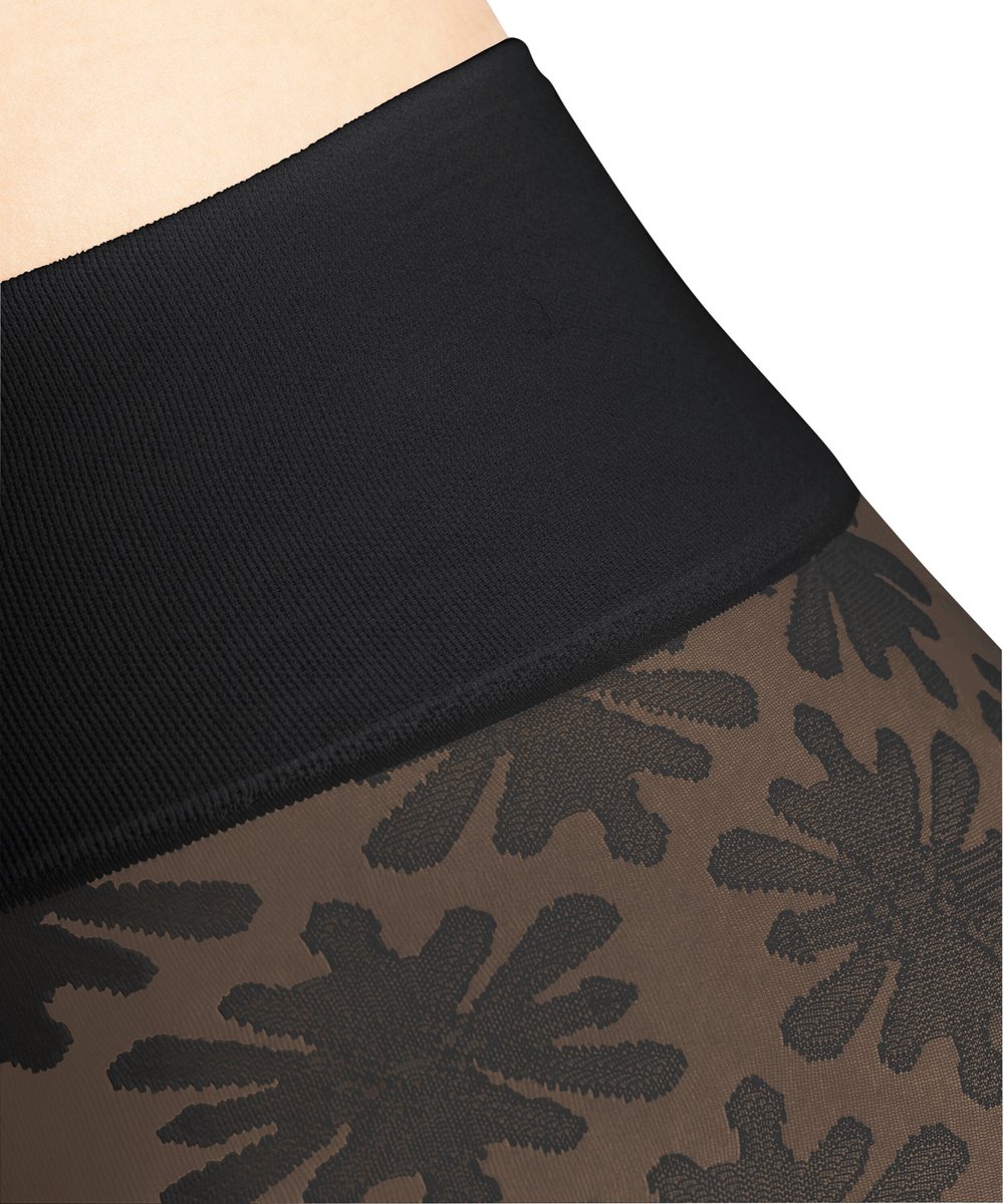 FALKE High Waist Crystal gedessineerd materiaal halfdoorzichtig 20 DEN panty dames zwart - maat L (4043875199338)