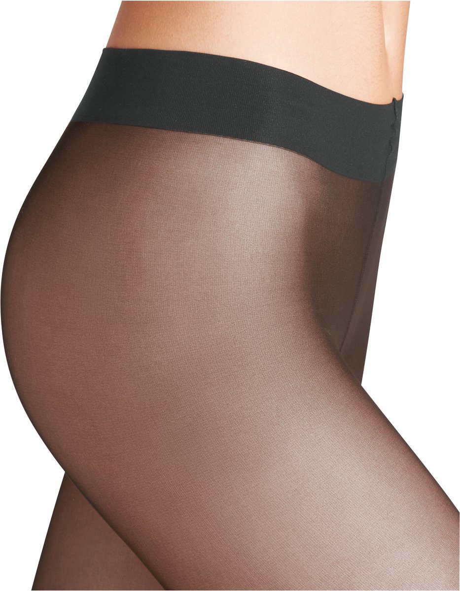 FALKE Overknee met pluche overknee sok materiaal sheer 25 DEN panty dames grijs - maat M-L (4043875222982)