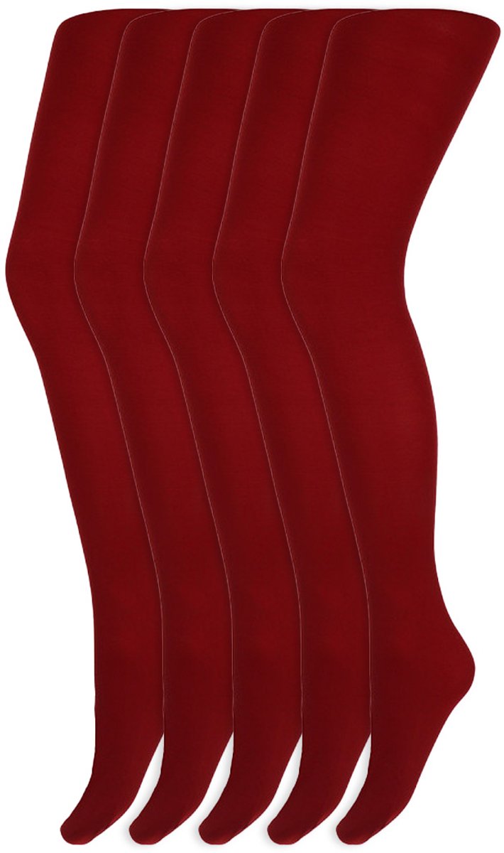 Gekleurde Panty'S | Micro | 60 Denier | Merk: Marianne | Maat: S T/M Xxl | Kleur: Wijn Rood | 5 Paar (6096105022010)