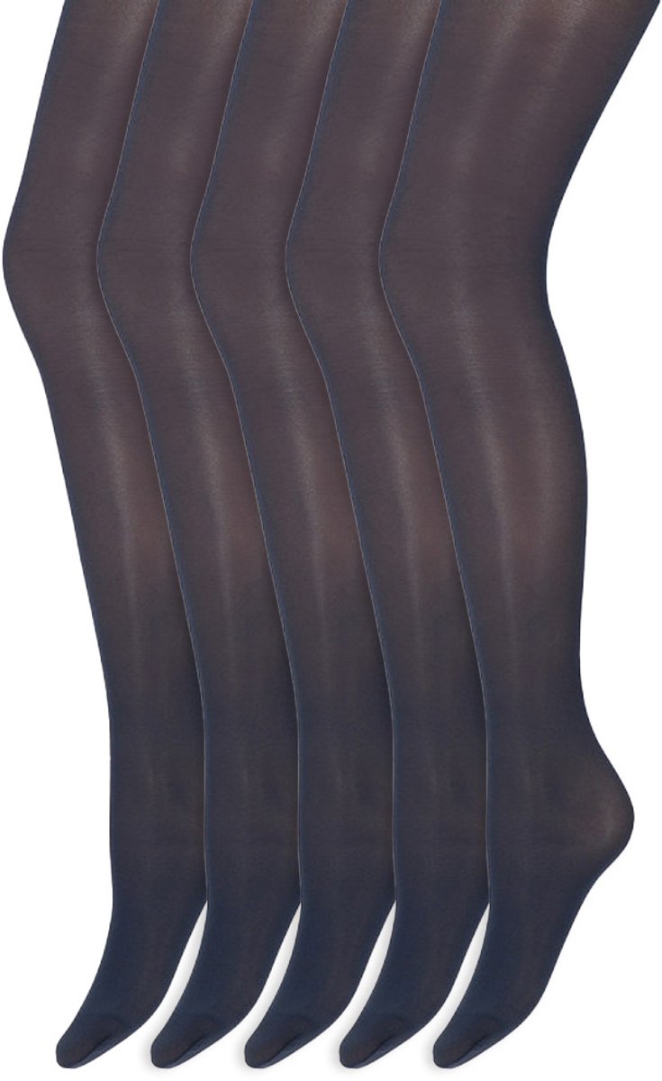 Glans panty | 35 Denier | Merk: Marianne | Maat: S t/m XXL | Kleur: Blauw | 5 Paar (6153627956947)
