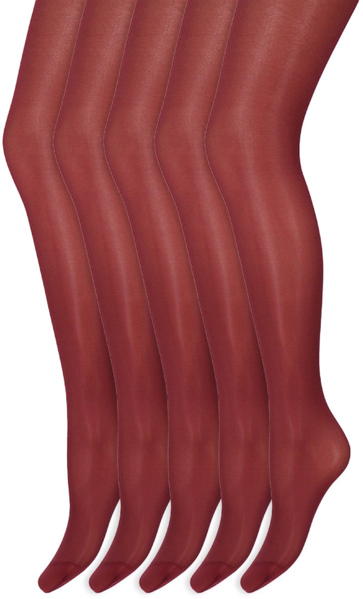 Glans panty | 35 Denier | Merk: Marianne | Maat: S t/m XXL | Kleur: Rood | 5 Paar (6153625136143)