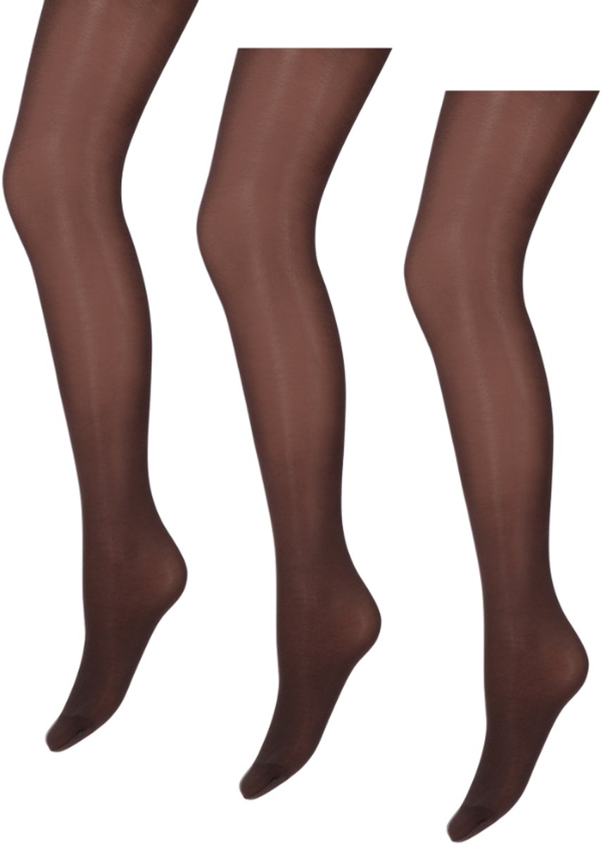 Marianne - Glanzende Dames Panty - 35 Denier - 3-Pack - Maat L/XL - Chocolade (8719534328338)