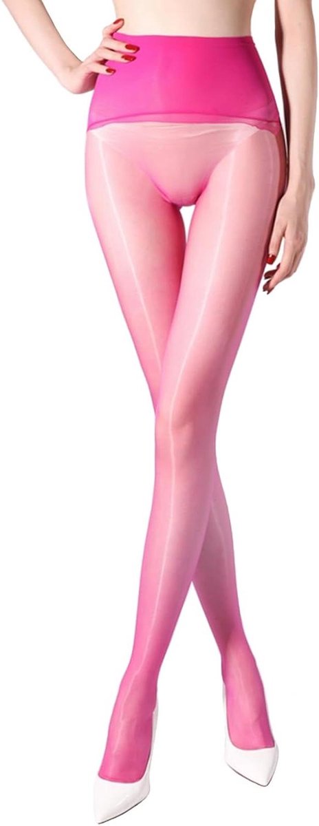 Zeer dunne glanzende panty met hoge taille voor dames - Naadloos en comfortabel - 5 denier (6153018551546)