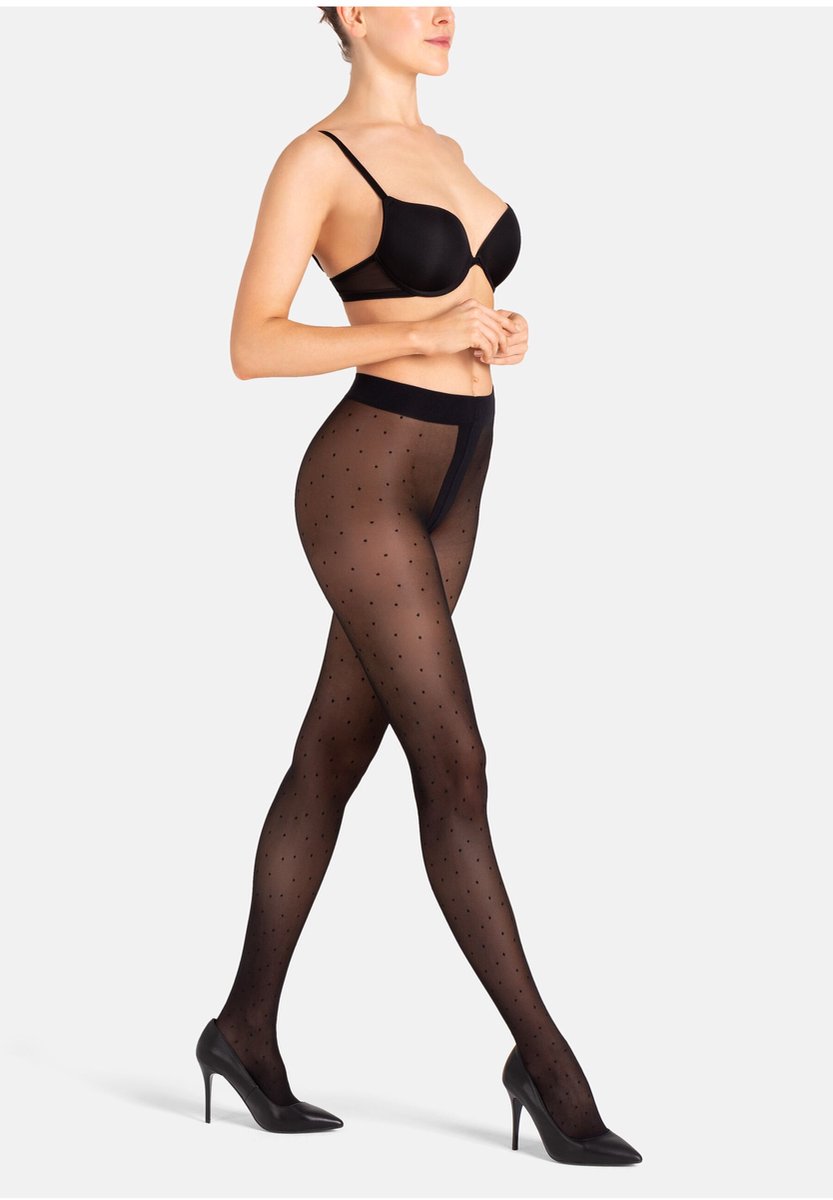 camano, Fijne panty, 40 den, semi-transparant, fijn, slijtvast, duurzaam, robuust, aangenaam, comfortabel, elastisch, stretch, patroon, stippen, gestippeld. (4052171447449)
