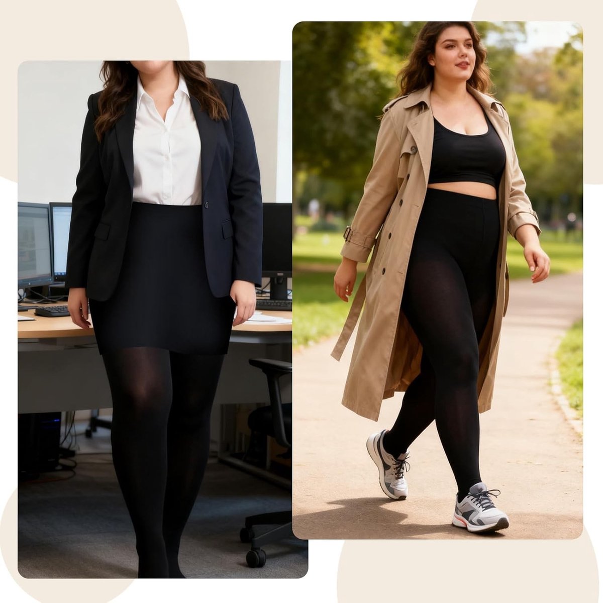 2 Paar XL 70 Denier Dames Panty's, Zacht en Opaque, Hoge Taille, Ideaal voor Dans en Dagelijks Gebruik, Plus Size Kousen met Goede Elasticiteit (3472620713986)