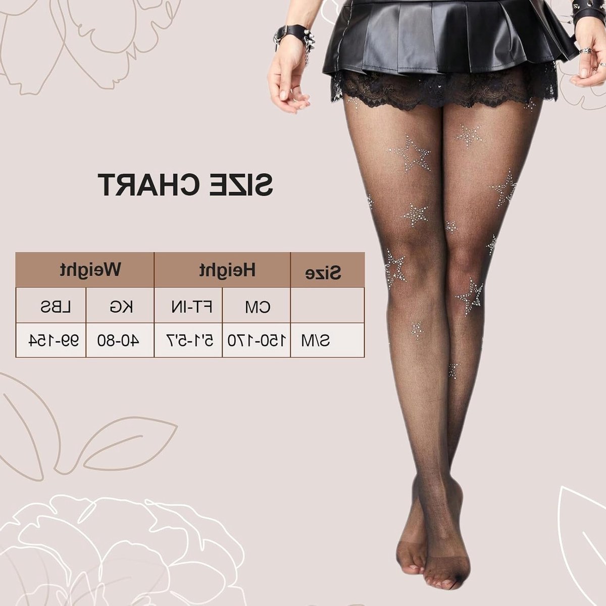 3 Paar Dames Panty met Sterrenpatroon, Glitterende Zwarte Kousen, Vintage Lace en Mode Accessoires voor Vrouwen (2330621796340)