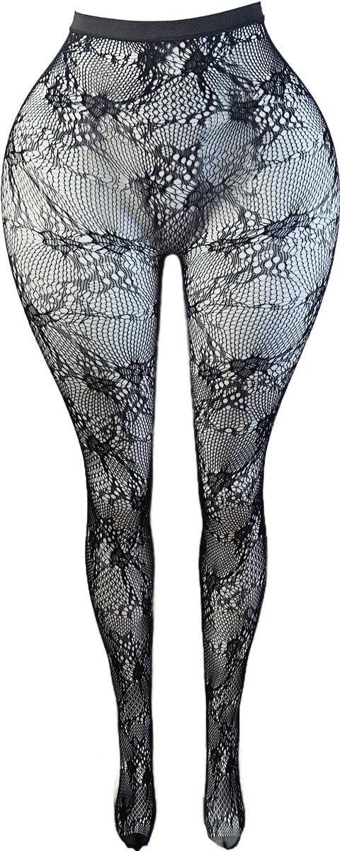 BamBella ® - Panty -Onesize - gaas maillot dunne pantys Dames - Onesize - lingerie van kant zwart (8721017931362)