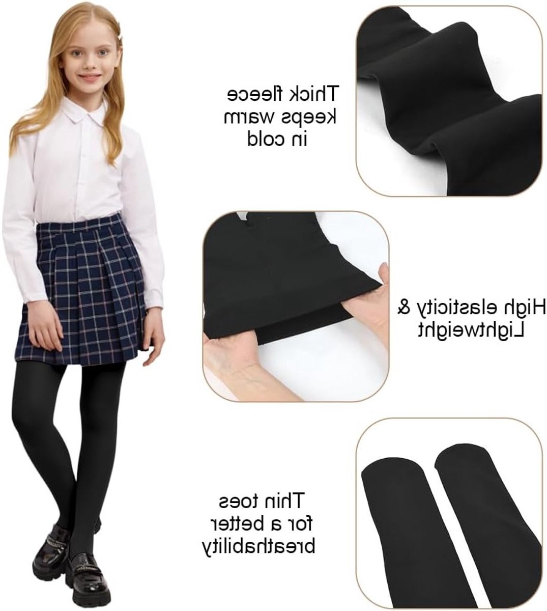 Comfortabele Panty's voor Meisjes, Effen Schooltights, Elastische Balletpanty's voor Kinderen, Geschikt voor Uniformen, Casual en Dans, Leeftijd 3-12 Jaar (2688293693963)