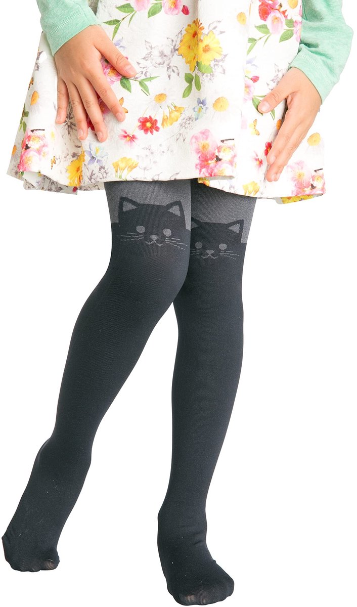 Dailygoods - Meisjes Panty met Dierenprint en Strikjes - 80 Den (2724028684452)