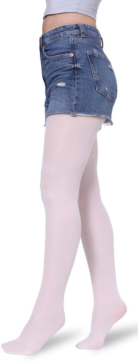 Dailygoods- Panty 40 DEN - Kinderpanty - Huidkleurige/Witte Panty - Ballet/Danspanty - Flexibele Pasvorm - Versterkte Neus (2208283854527)